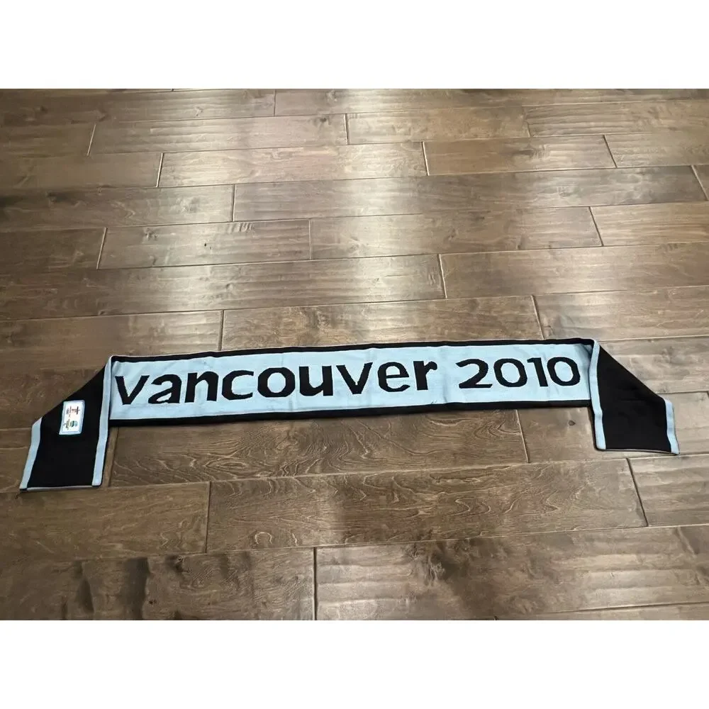 Olympic Games Vancouver 2010 Navy Blue Sky Blue Official Scarf 60x6 100% Acrylic
